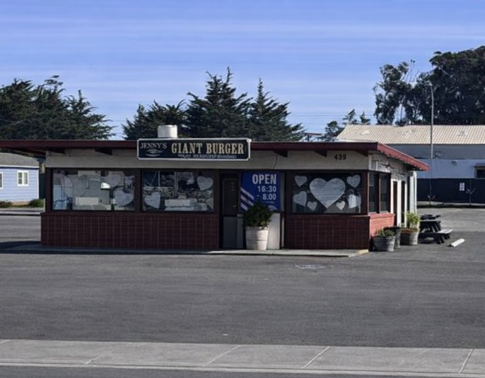 Jenny's Giant Burger — archival photograph, Fort Bragg, California